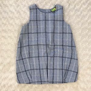 Dpam Blue Plaid Dress Size 18 Months Wool Blend